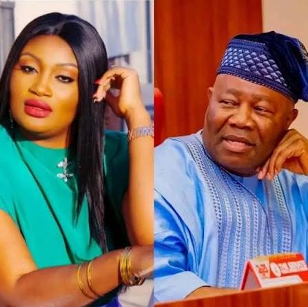 Pat Ibanga Akpabio speaking during a political gathering after declaring her intention to contest for the Akwa Ibom North-West Senatorial seat ahead of the 2027 elections.