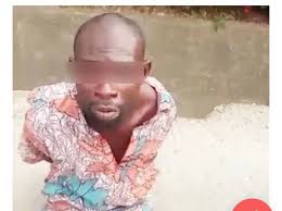 Man pleading for mercy while allegedly confessing to involvement in ritual-related killings during interrogation.