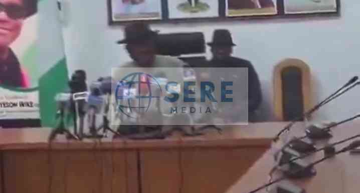 FCT Minister Nyesom Wike speaks during an inspection in Abuja, announcing the planned demolition of buildings obstructing waterways, including properties reportedly owned by influential individuals.